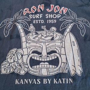 Ron Jon Surf Shop Kanvas by Katin Unisex T-Shirt Blue Tie Dye Tiki Skeleton S